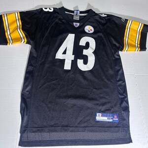 Pittsburgh Steelers Youth Jersey Troy Polamalu #43 Reebok NFL Football Sz Kids L